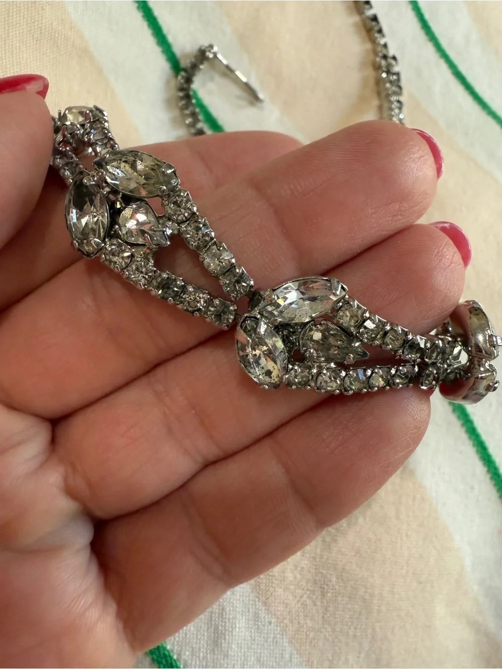 1950s Vintage Rhinestone Hollywood Glamour Elegant Eveningwear Necklace